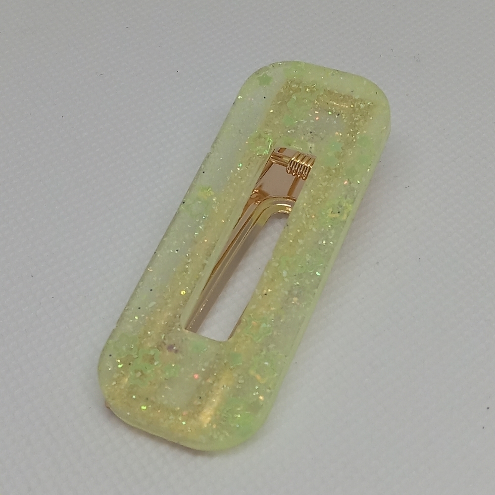 5/$25 Hand Crafted Glittering Yellow Hair Clip
